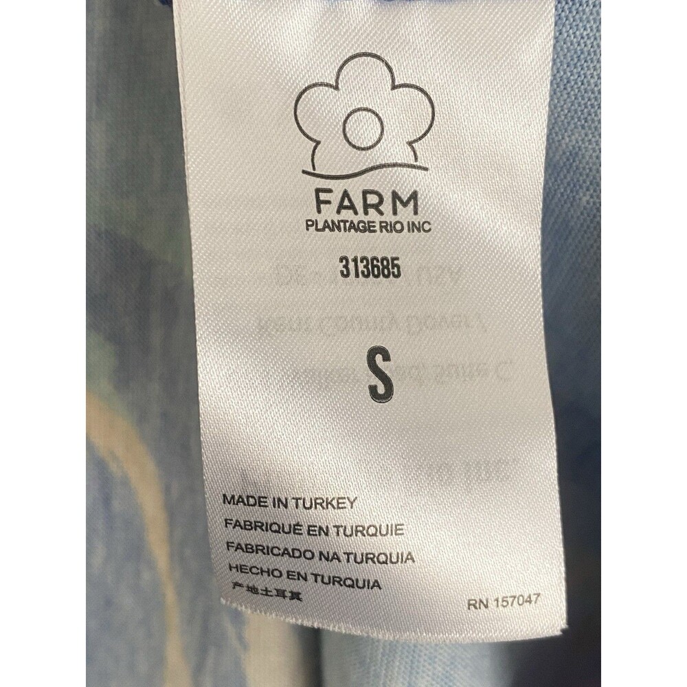 Farm Rio Made of Brasil Orange Parrot Graphic Padded Shoulder T-Shirt Dress S - Picture 14 of 15